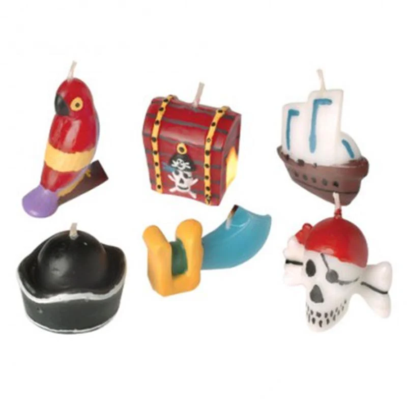 Pirate birthday candles, 6 per package