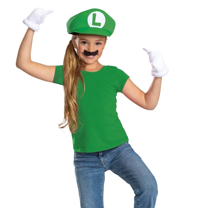 Super Mario Bros Luigi Elevated Classic Accessory Kit for Kids, Nintendo