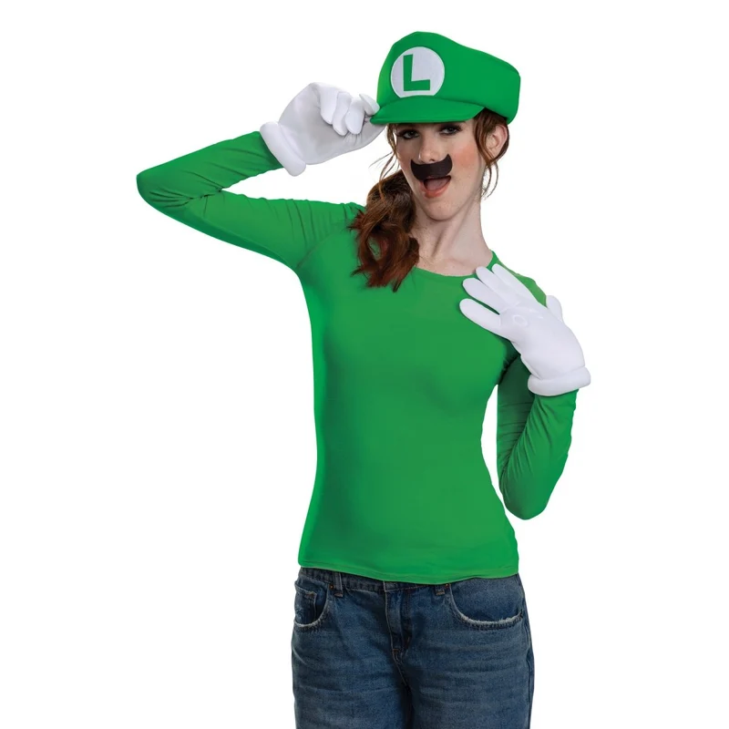 Super Mario Bros Luigi Elevated Classic Accessory Kit for Adults, Nintendo