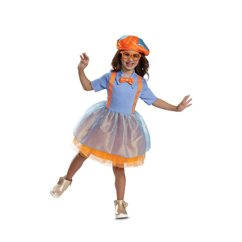 Blippi Classic Dress Costume for Toddlers, Blue and Orange Dress