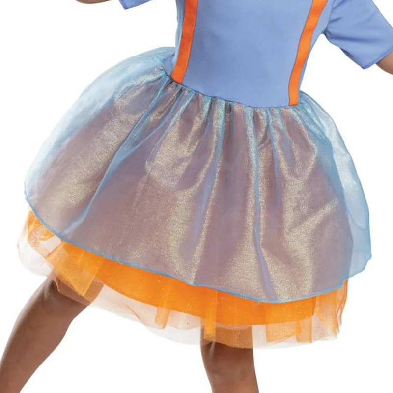 Blippi Classic Dress Costume for Toddlers, Blue and Orange Dress