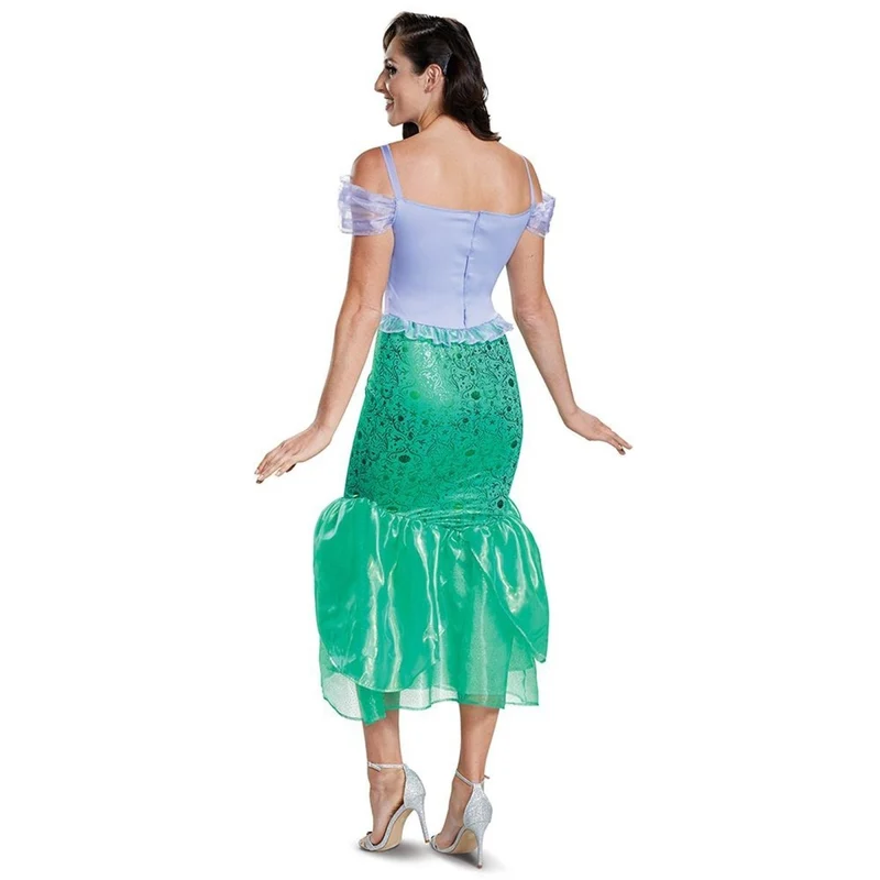 The Little Mermaid Ariel Deluxe Costume for Adults, Disney, Green and Purple Dress