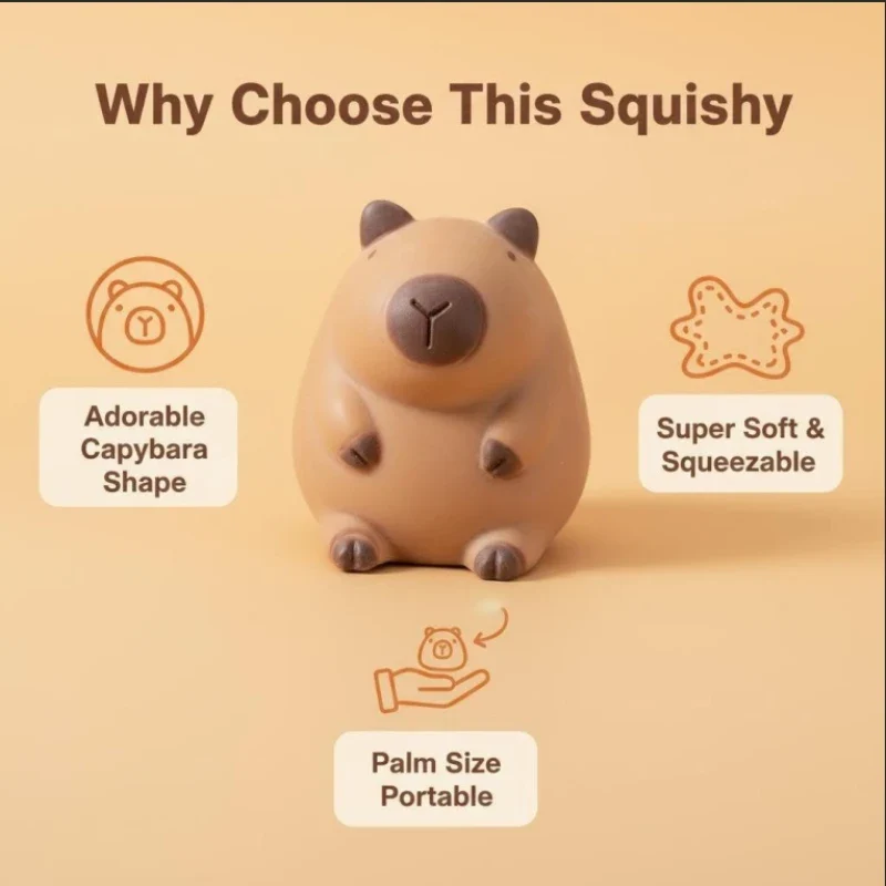 Squishy Capybara Kawaii Anti-Stress Doux