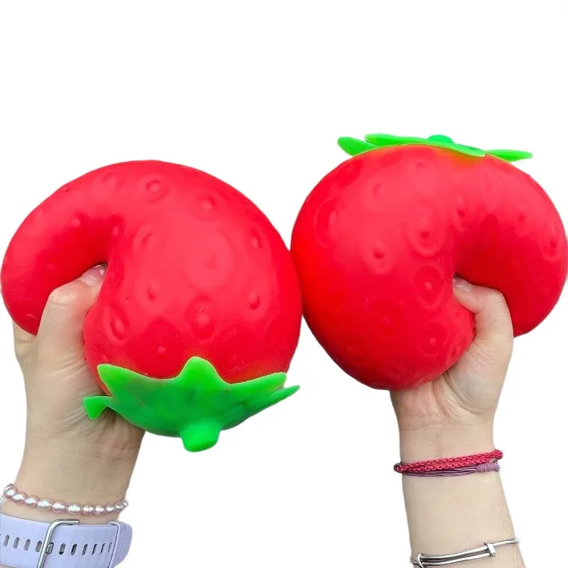 Squishy Fraise Géante Anti-Stress Modelable