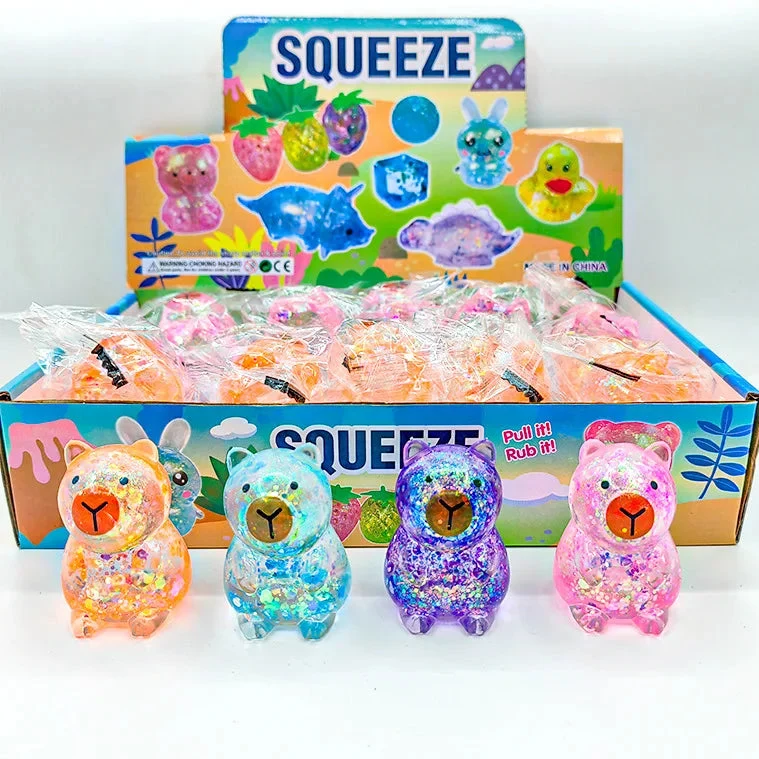 Squishy Capybara Gummy Anti-Stress Pailleté