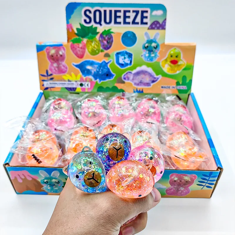 Squishy Capybara Gummy Anti-Stress Pailleté
