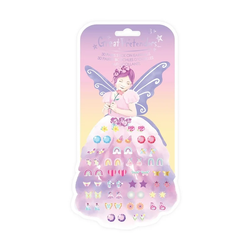 Butterfly Fairy Sticker Earrings for Kids, 30 Count