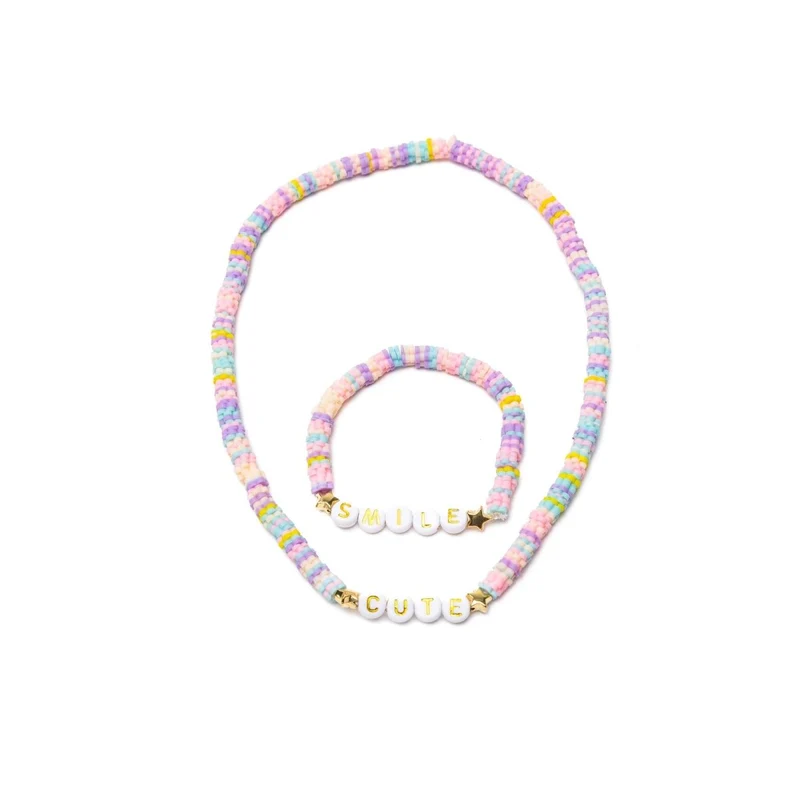 Cute Smile Necklace & Bracelet Set for Kids, 1 Count