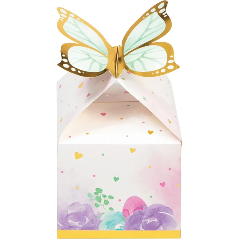 Butterfly Shimmer Birthday Favour Boxes, 8 Count