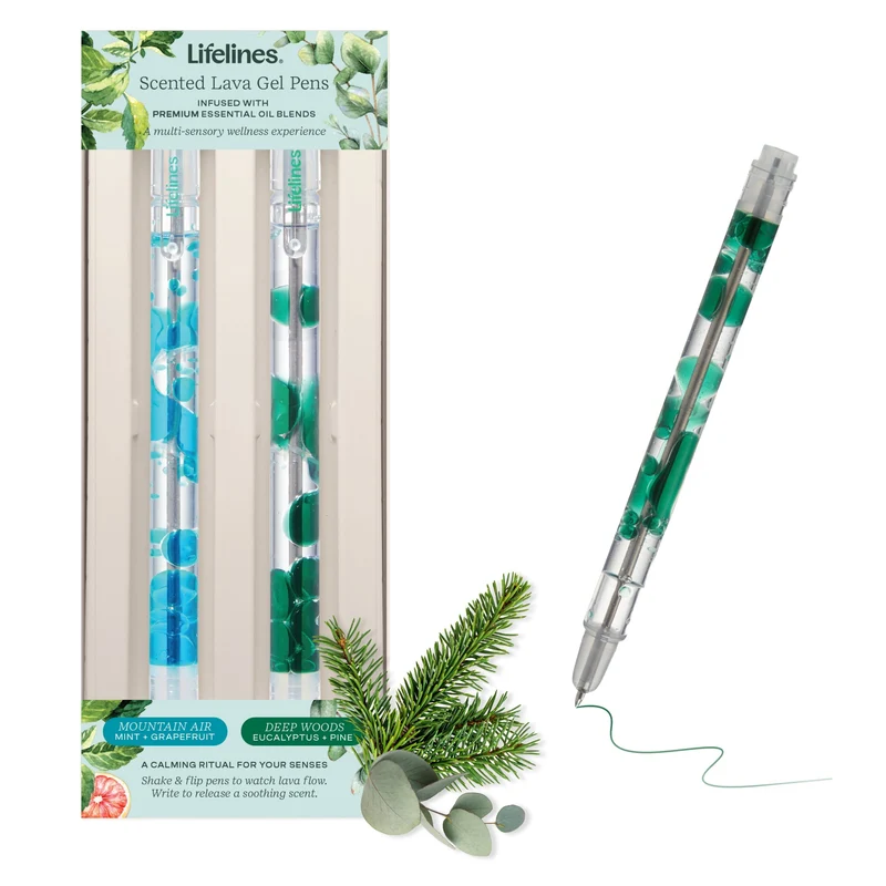 Lifelines Scented Lava Pen 2 Pack Blue and Green Ink
