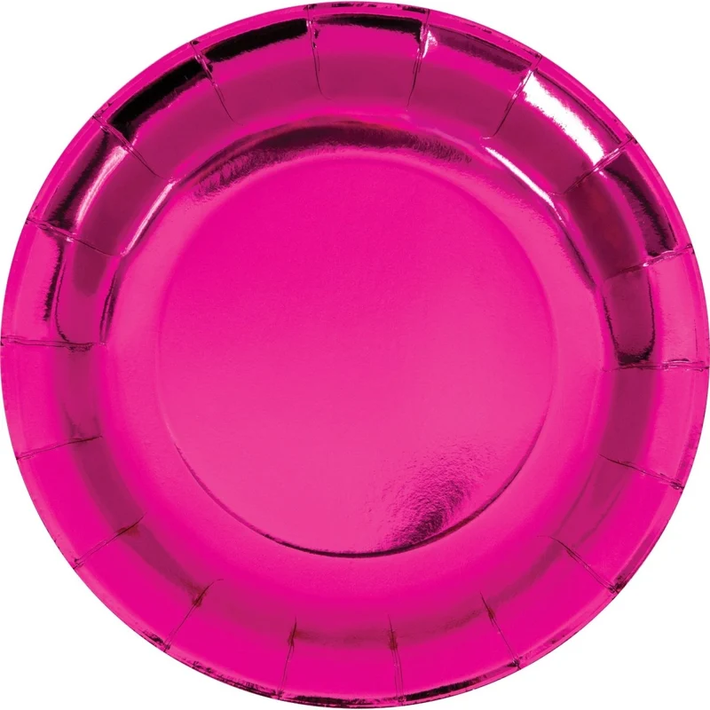 Pink Sixteen Birthday Large Round Lunch Paper Plates, 9 Inches, 8 Count