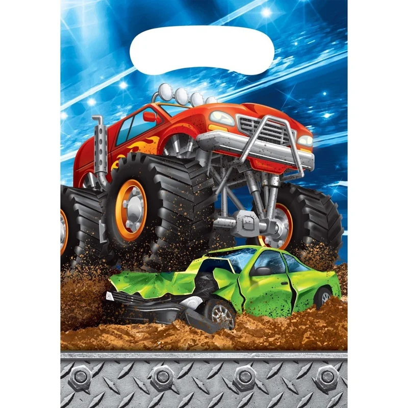 Monster Truck Rally Birthday Favour Bags, 8 Count