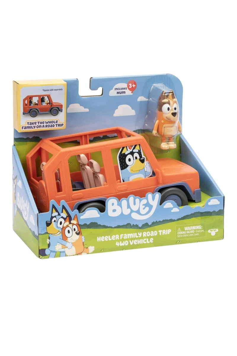 Bluey Heeler Family Road Trip 4WD Vehicle with Chilli Figure Toy