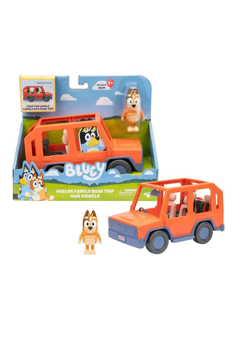 Bluey Heeler Family Road Trip 4WD Vehicle with Chilli Figure Toy