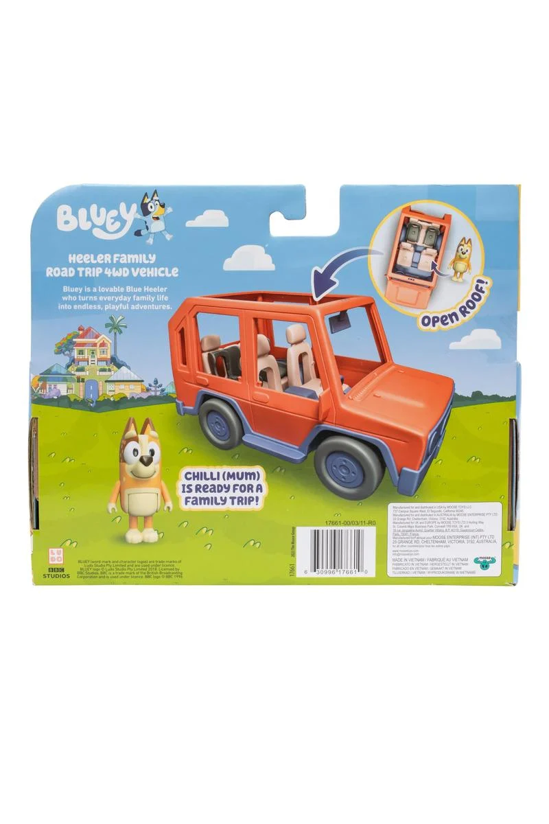 Bluey Heeler Family Road Trip 4WD Vehicle with Chilli Figure Toy
