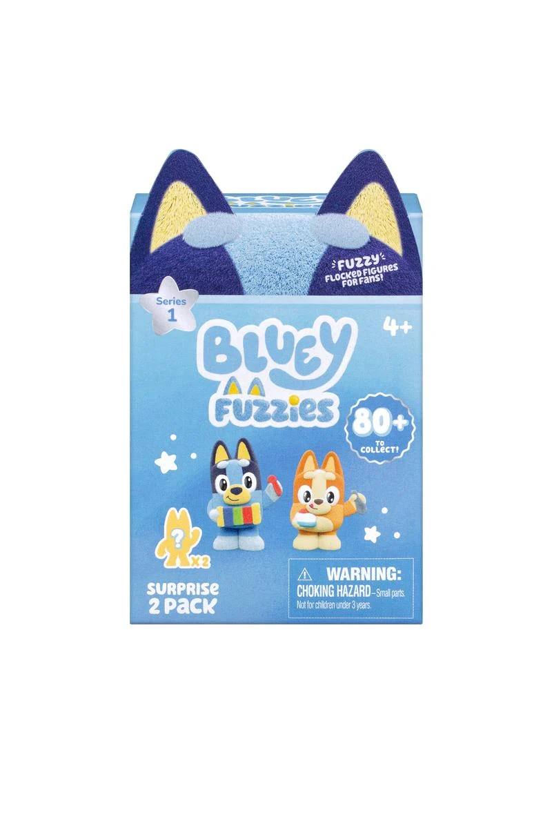 Bluey Fuzzies Surprise 2 Pack Flocked Collectible Figures for Fans