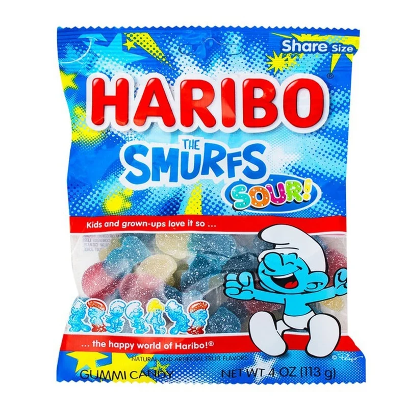 Haribo Sour Smurf Candies, 113g, 1 Count