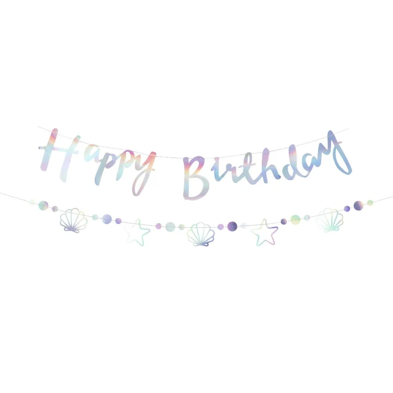 Mermaid Lagoon Happy Birthday Banner, 118 Inches, 1 Count