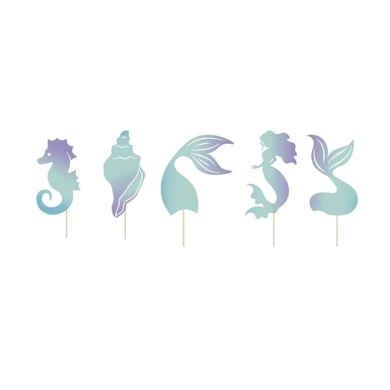Mermaid Lagoon Birthday Cupcake Toppers, 12 Count