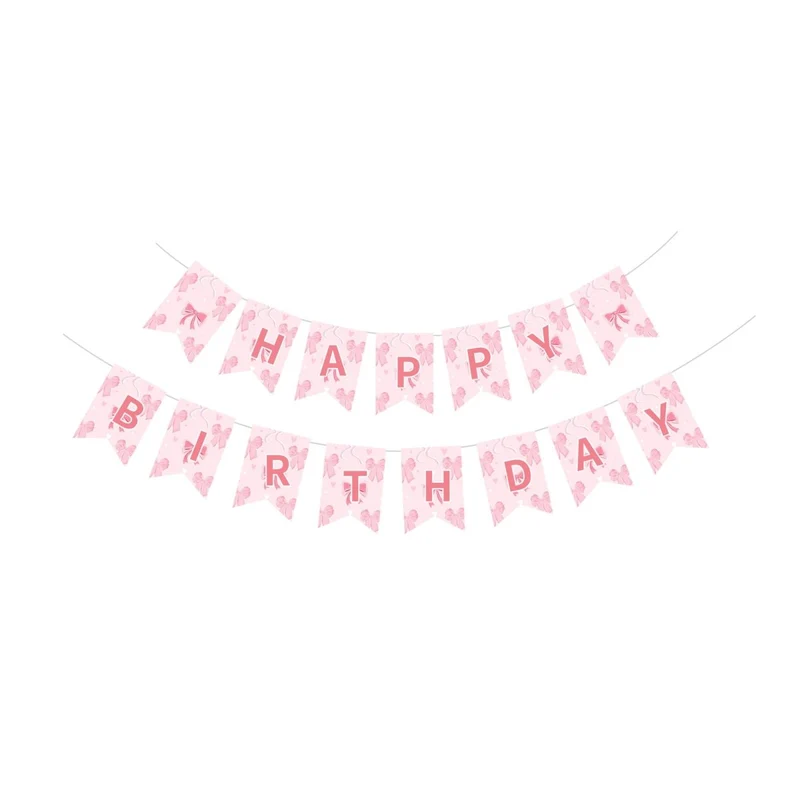 Sweet Bows Happy Birthday Banner, 118 Inches, 1 Count
