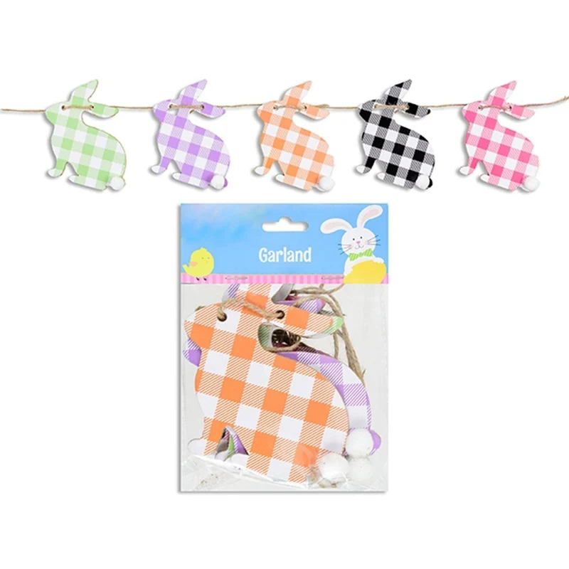 Easter Gingham Die-Cut Garland, 72 Inches, 1 Count