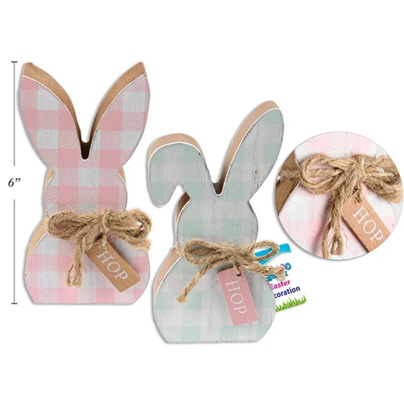 Easter Plaid Bunny Tabletop Decoration, Assortment, 1 Count