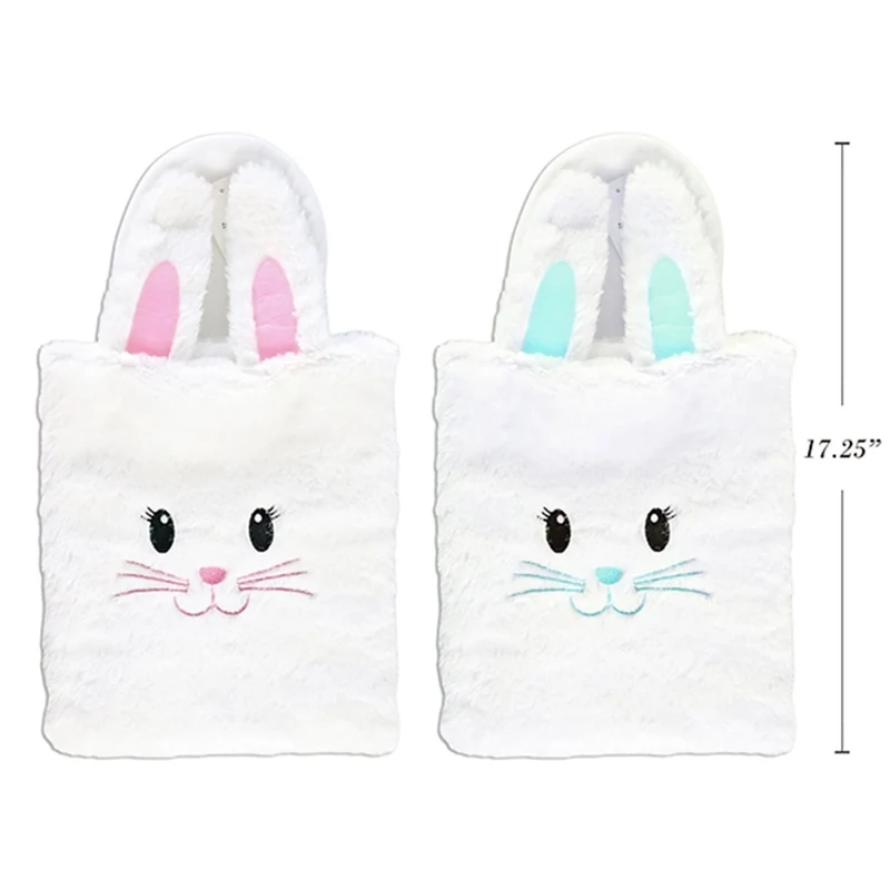 Easter Bunny Face Soft Plush Treat Bag, Assortment, 1 Count