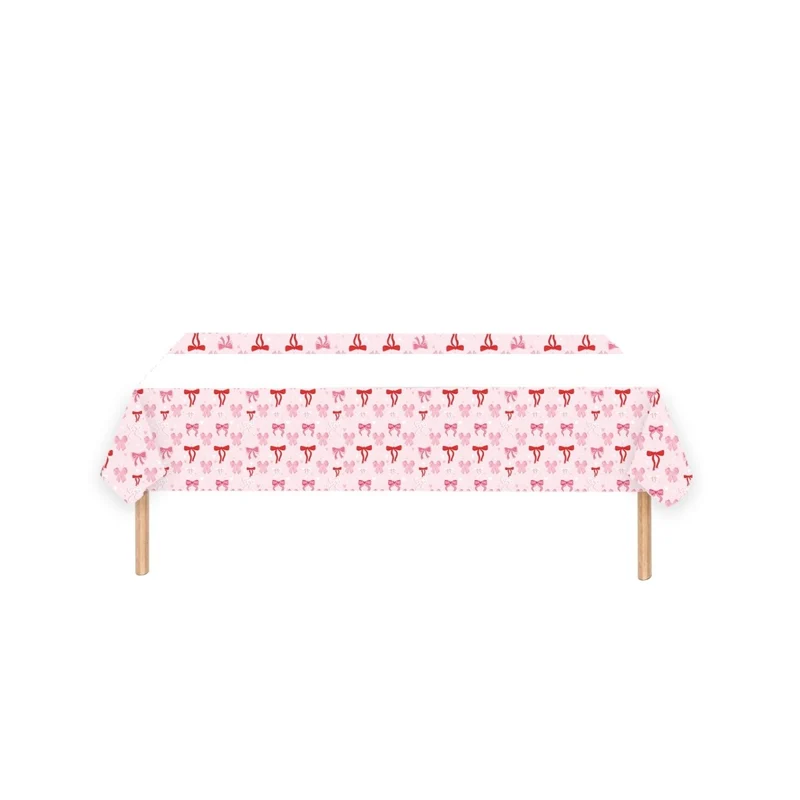 Sweet Bows Birthday Rectangular Paper Table Cover, 47 x 70 Inches, 1 Count