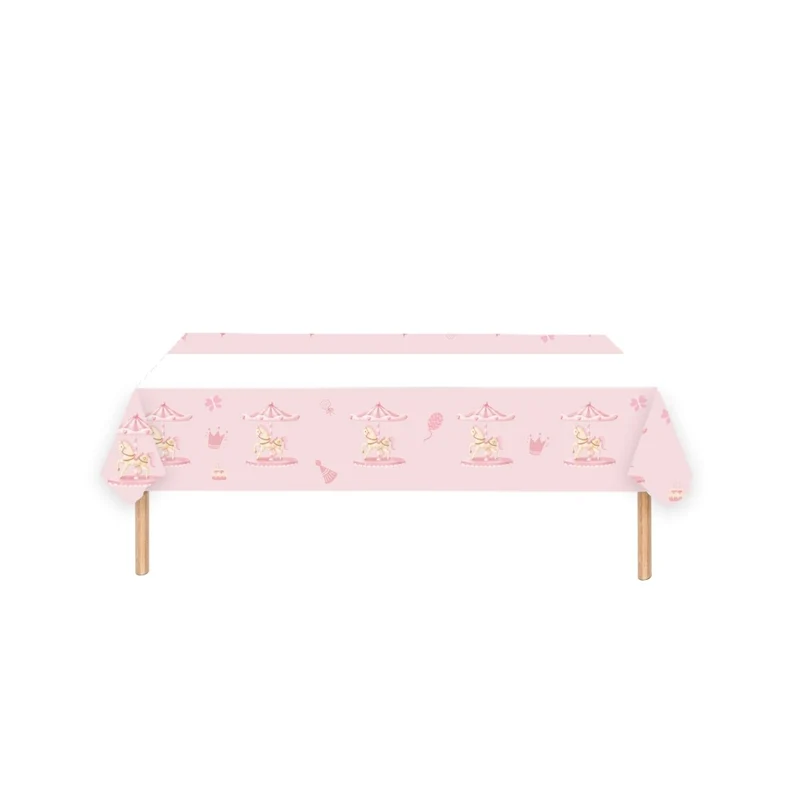 Dream Carousel Birthday Rectangular Paper Table Cover, 47 x 70 Inches, 1 Count