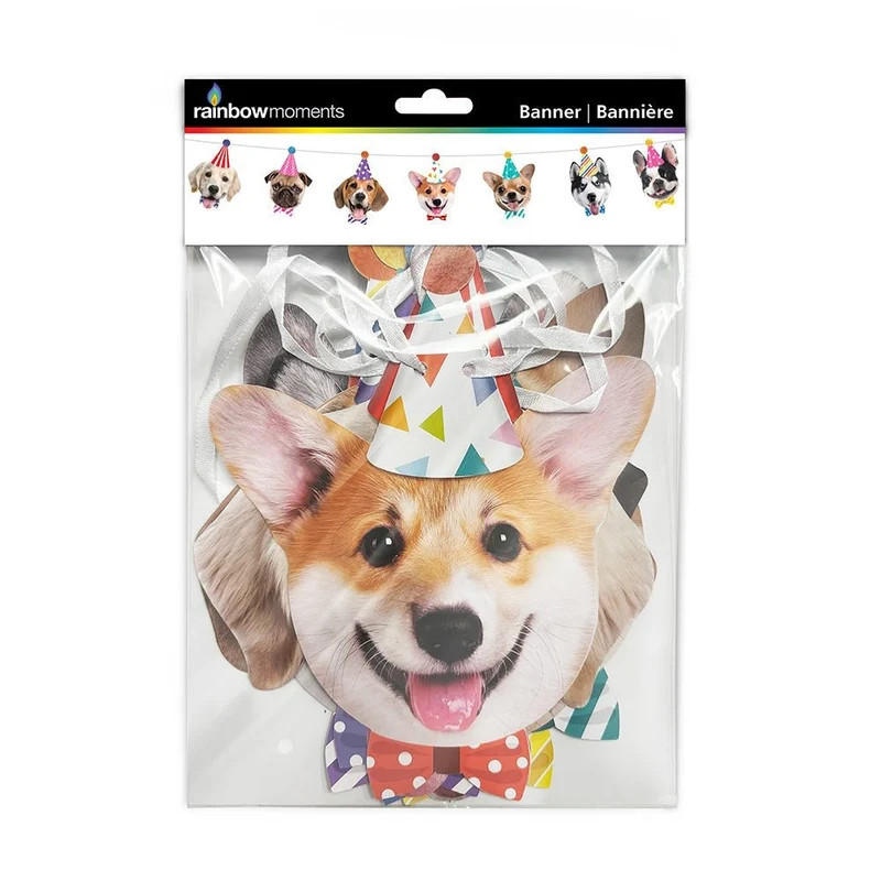 Party Dogs Birthday Paper Banner, 98 Inches, 1 Count