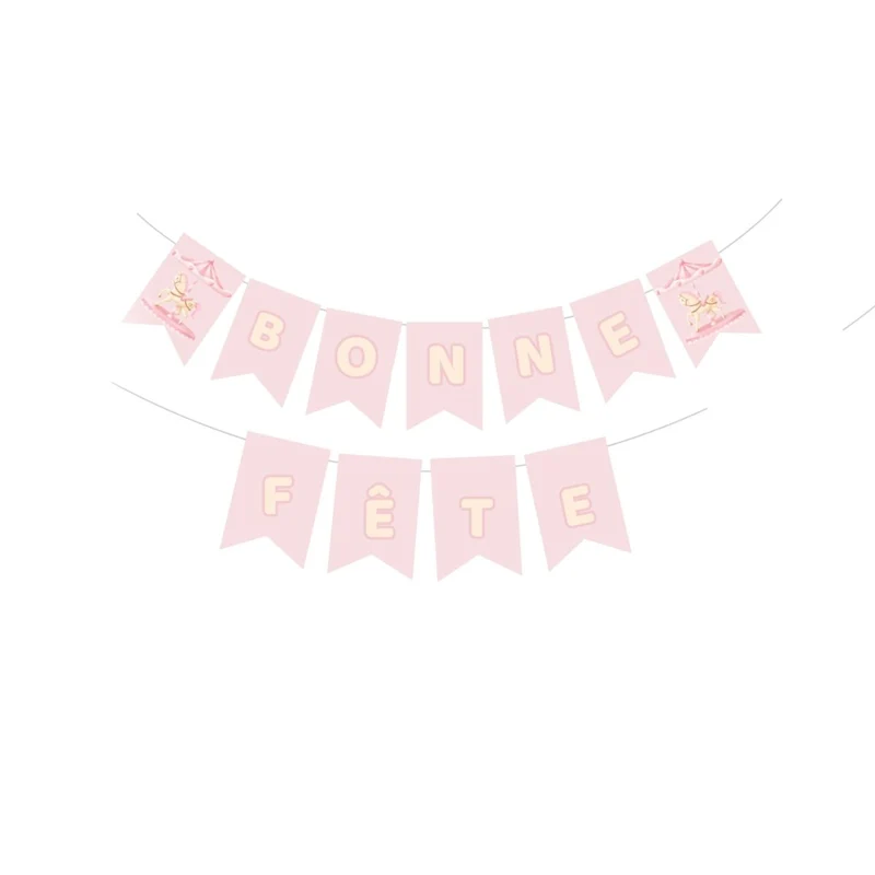 Dream Carousel "Bonne Fête" Paper Banner, 118 Inches, 1 Count