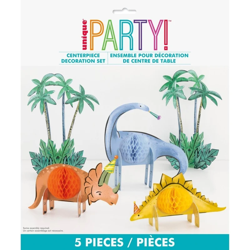 Partying Dinosaurs Birthday Honeycomb Centerpieces, 3 Count