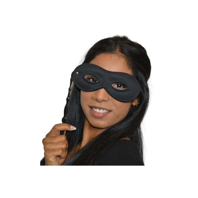 Black Venetian Mask “Lorinette” with Stick, 1 Count