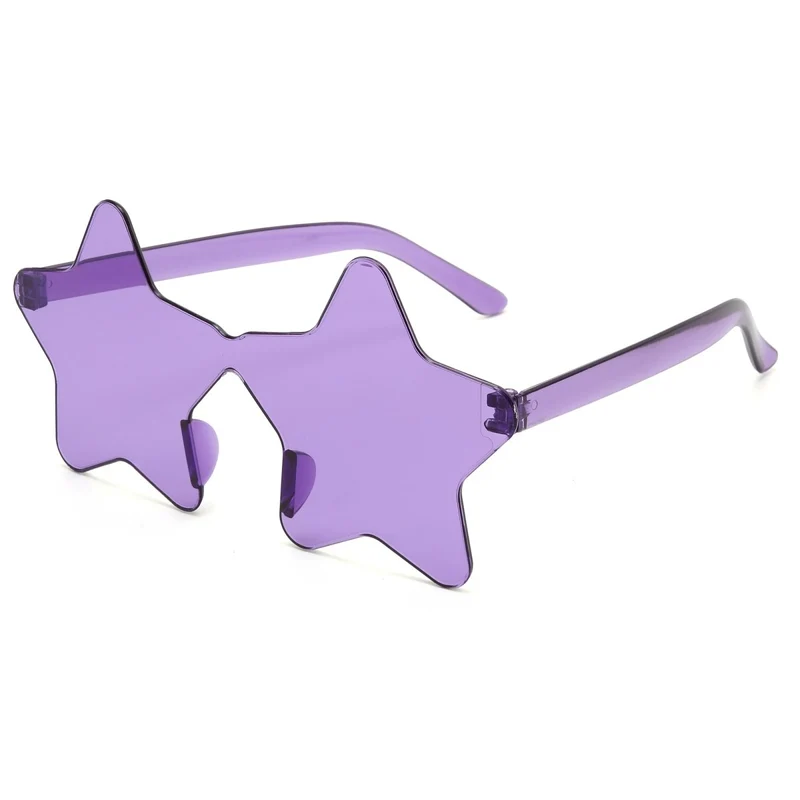 Purple Star Shaped Sunglasses for Adults