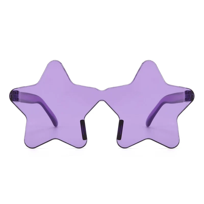 Purple Star Shaped Sunglasses for Adults