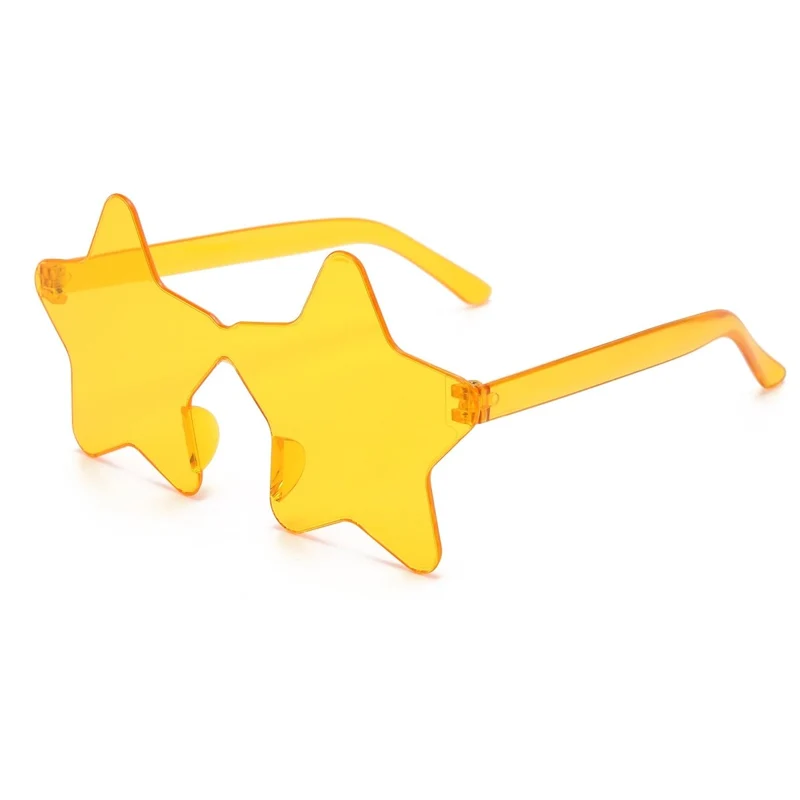 Yellow Star Shaped Sunglasses for Adults
