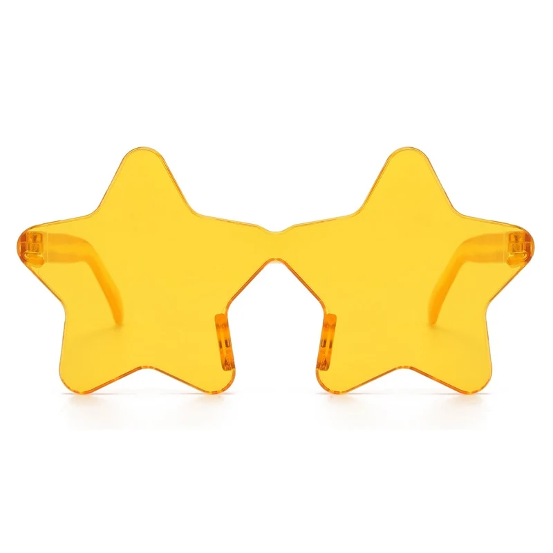 Yellow Star Shaped Sunglasses for Adults