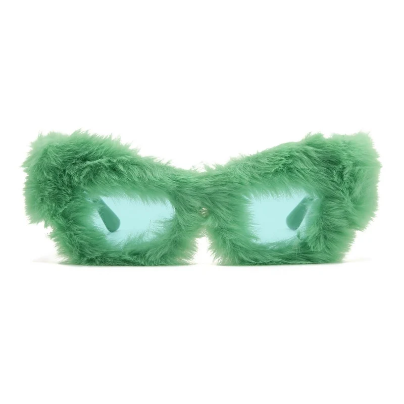 Green Fur Sunglasses for Adults