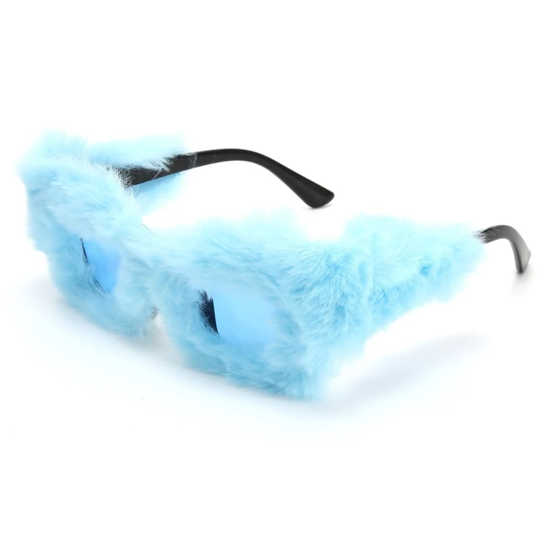 Blue Fur Sunglasses for Adults