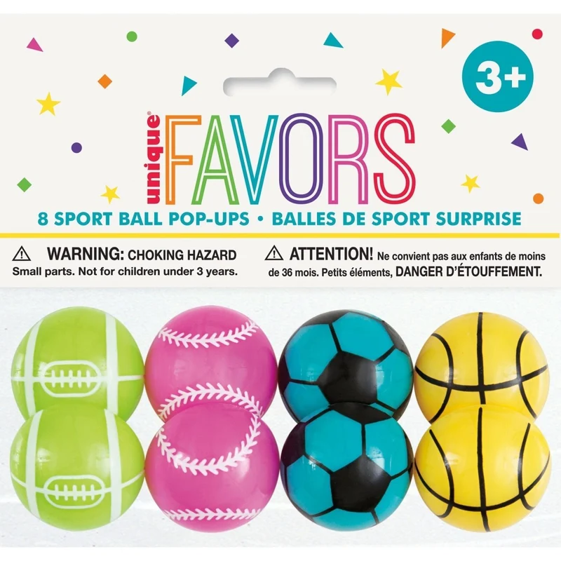 Sport Ball Pop-Ups, 8 Count