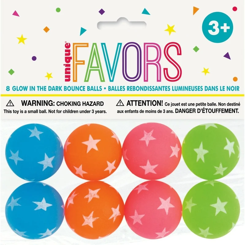 Glow in the Dark Bounce Balls, 8 Count