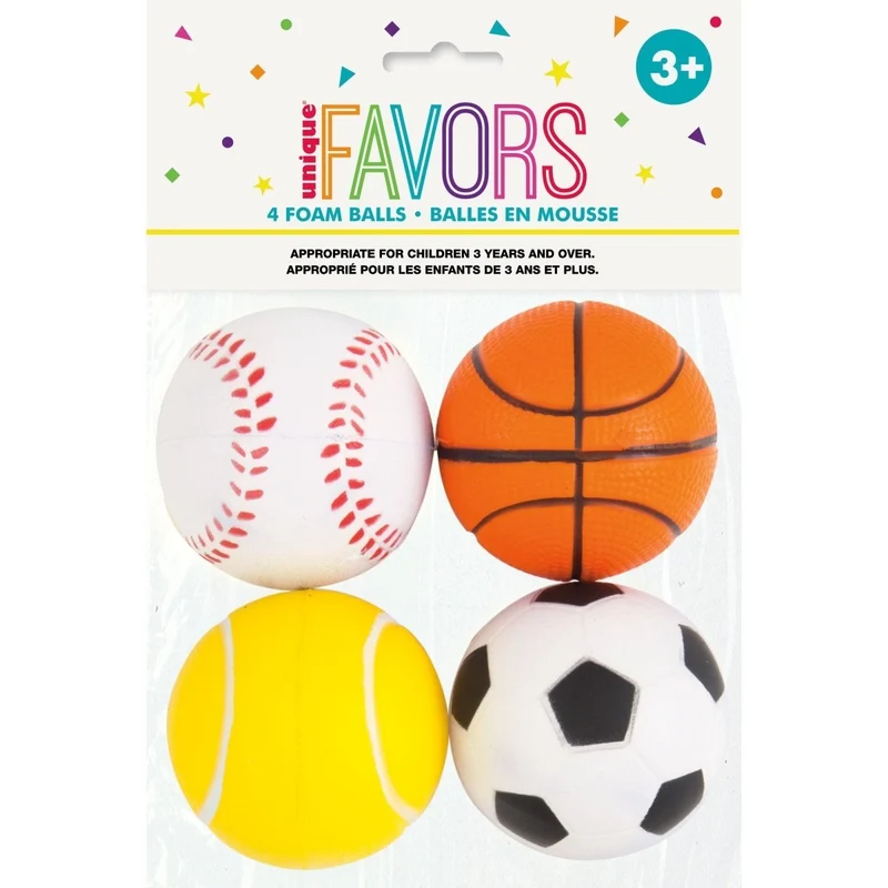 Sports Foam Balls, 4 Count