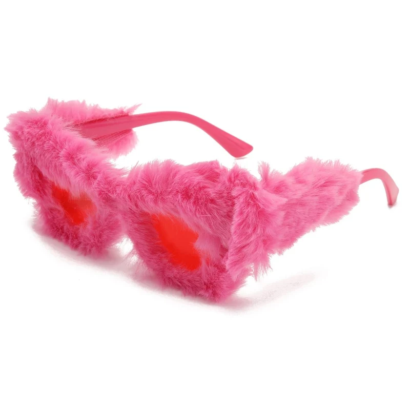 Pink Fur Sunglasses for Adults
