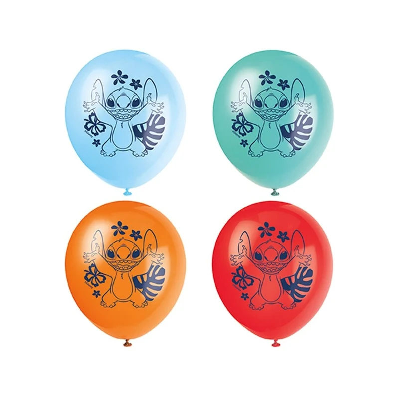 Stitch Latex Balloons, Disney, 12 Inches, 8 Count