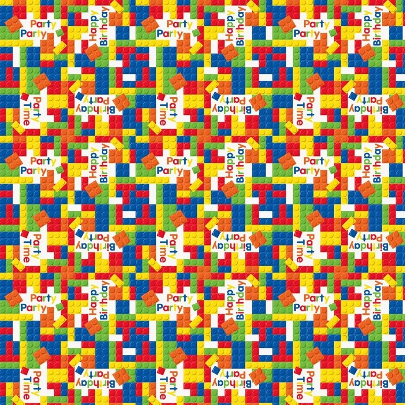 Building Blocks Birthday Gift Wrap Roll, 30 x 60 Inches, 1 Count