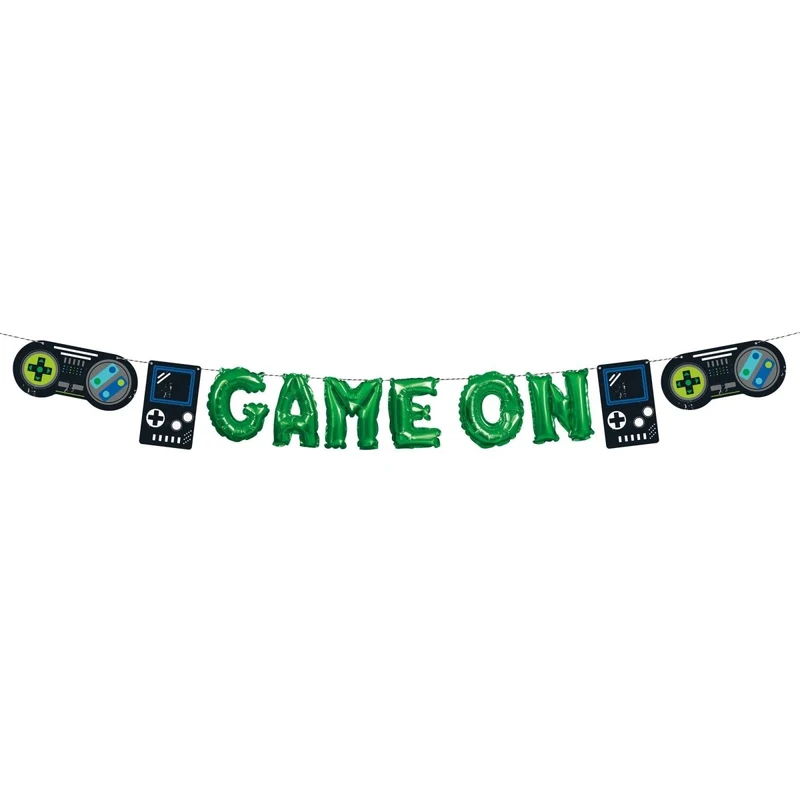 Gamer Birthday Balloons Banner, 144 Inches, 1 Count