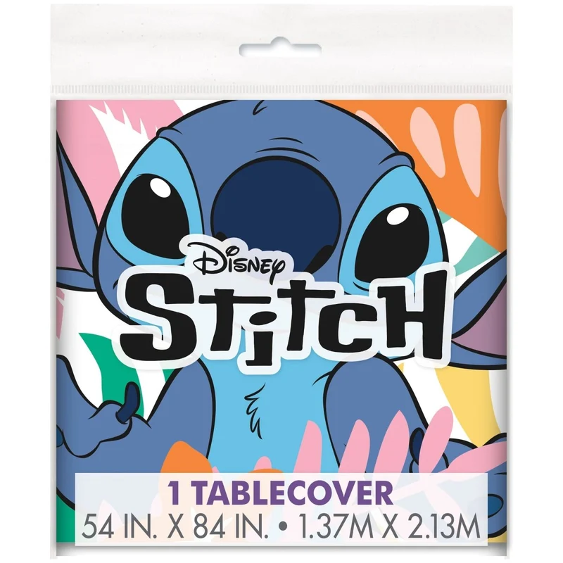 Stitch Rectangular Plastic Table Cover, Disney, 54 x 84 Inches, 1 Count
