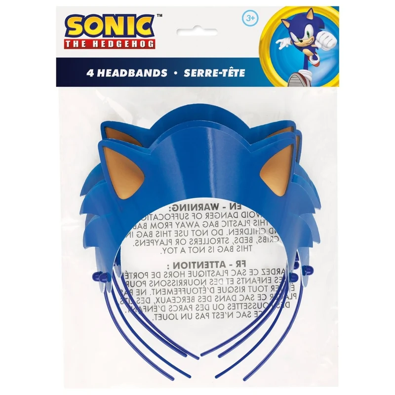 Sonic the Hedgehog Headbands, 4 Count