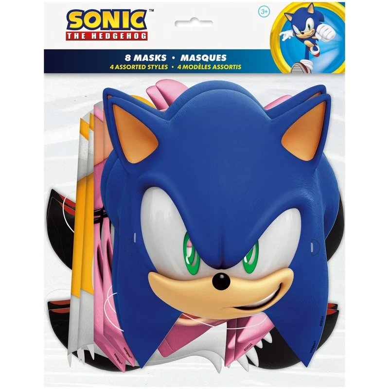 Sonic the Hedgehog Paper Masks, 8 Count