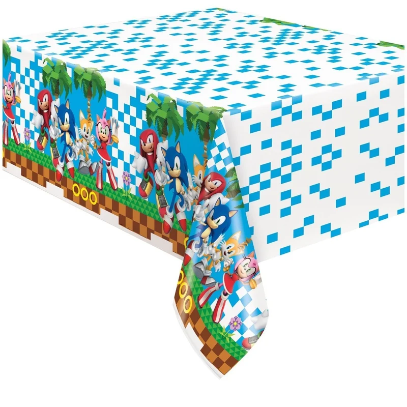 Sonic the Hedgehog Rectangular Plastic Table Cover, 54 x 84 Inches, 1 Count